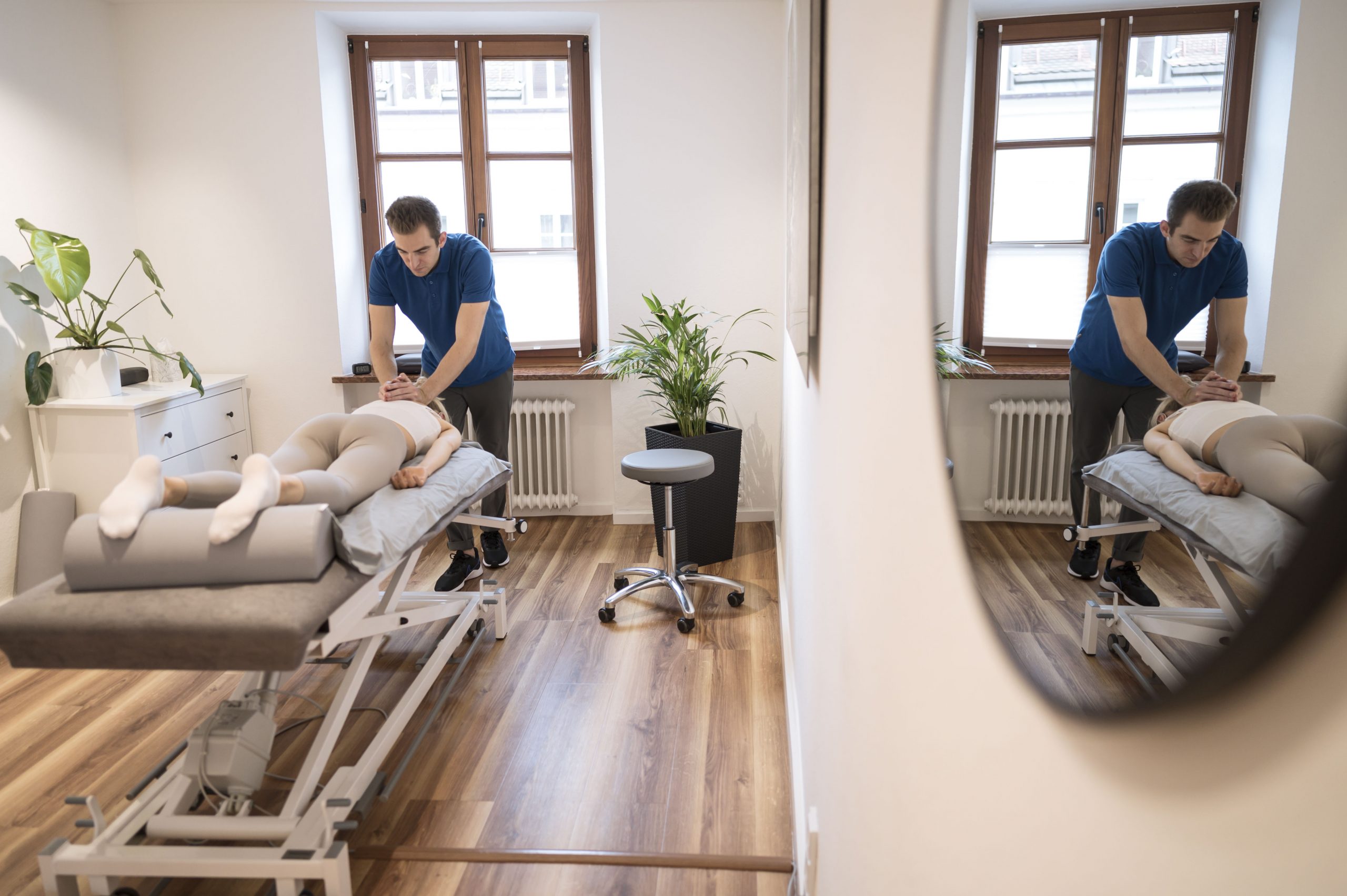 Praxisimpression der Physiotherapie Recovery Base am Viktualienmarkt — ruhige Behandlungsatmosphäre